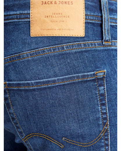 Jeans by Jack & Jones for men in stretch denim cotton blue features a refined silhouette with a refined slim, defined by a and a refined long for a refined finish.