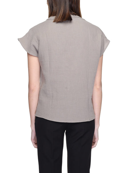 Blouse by Jacqueline De Yong for women in cotton beige & patterned showcases a sublime silhouette, artfully detailed with a sublime and for a sophisticated, sublime finish.
