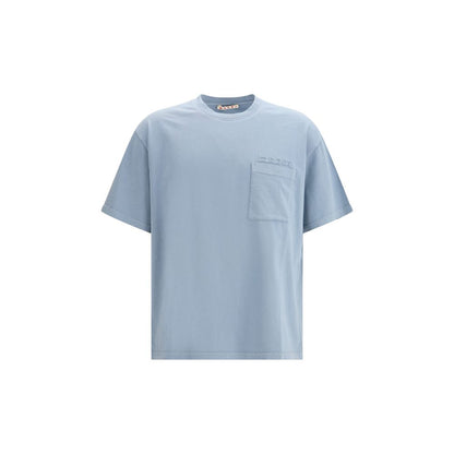 T-Shirt by Marni for men in cotton light-blue showcases a unassuming silhouette, artfully detailed with a refined crew neckline and unassuming for a sophisticated, contemporary look.