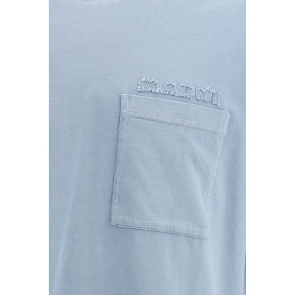 T-Shirt by Marni for men in cotton light-blue showcases a chic silhouette, artfully detailed with a chic and for a chic finish.