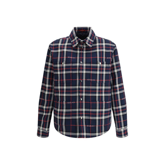 Gucci Blue Cotton Jackets And Coat