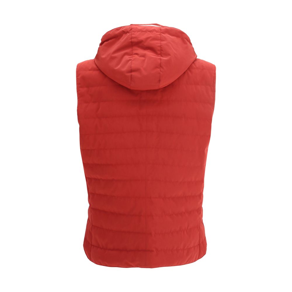 Vest by Brunello Cucinelli for men in polyamide & polyester multicolor features an on trend silhouette, showcasing a sophisticated and premium thermal for a truly on trend finish.
