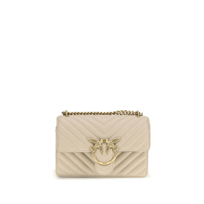 Mini 2-in-1 Shoulder & Crossbody Quilted Bag by PINKO for women in bos taurus calf leather beige, gold & monogram features a effortless sophistication silhouette, secured by a magnetic & button with ample and versatile crossbody-strap & shoulder-strap for a effortless sophistication finish.