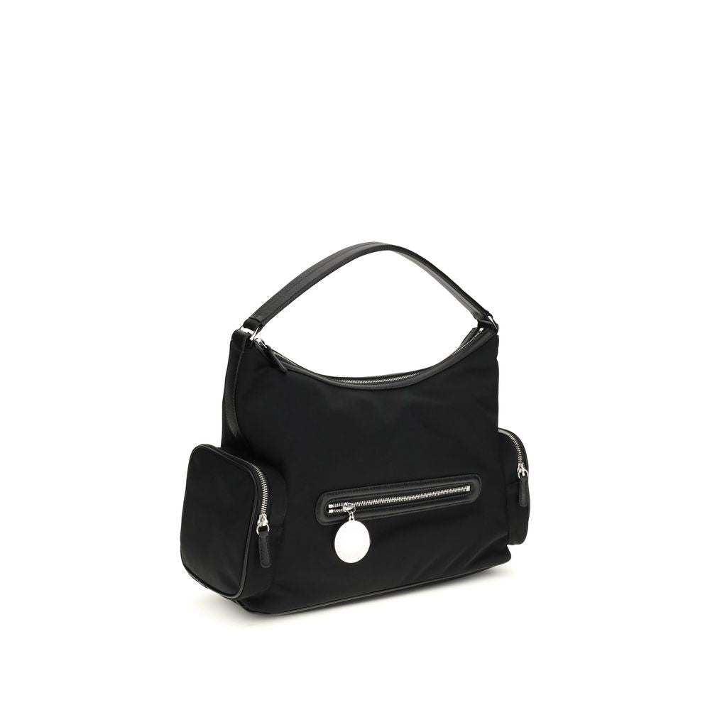 Shoulder Bag by Stella McCartney for women in nylon black presents a versatile silhouette, showcasing a secure and versatile with versatile shoulder-strap for a sophisticated look.