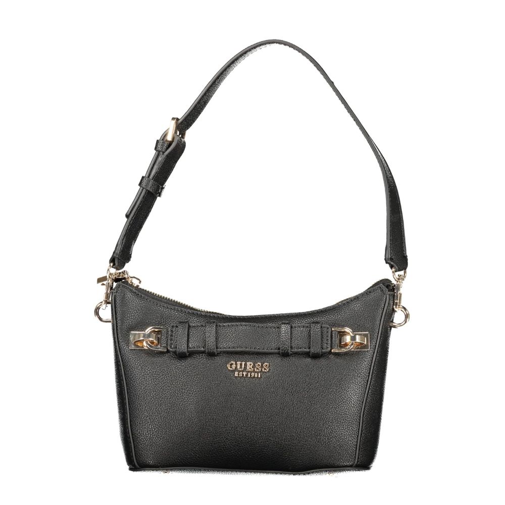 Handbag by Guess Jeans for women in polyurethane black features a exquisite silhouette, showcasing a secure zipper and exquisite external-pockets, internal-pockets & cardholder with versatile handle for a exquisite finish.