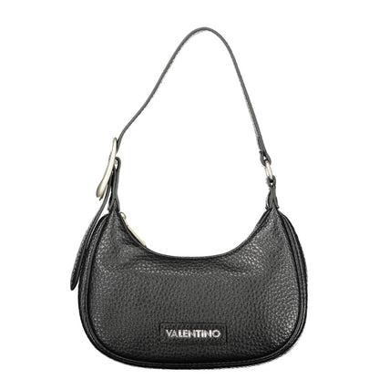 Handbag by Mario Valentino for women in polyurethane black & signature features a refined silhouette, showcasing a secure zipper, organized internal-pockets, and versatile adjustable-strap & handle for a refined finish.