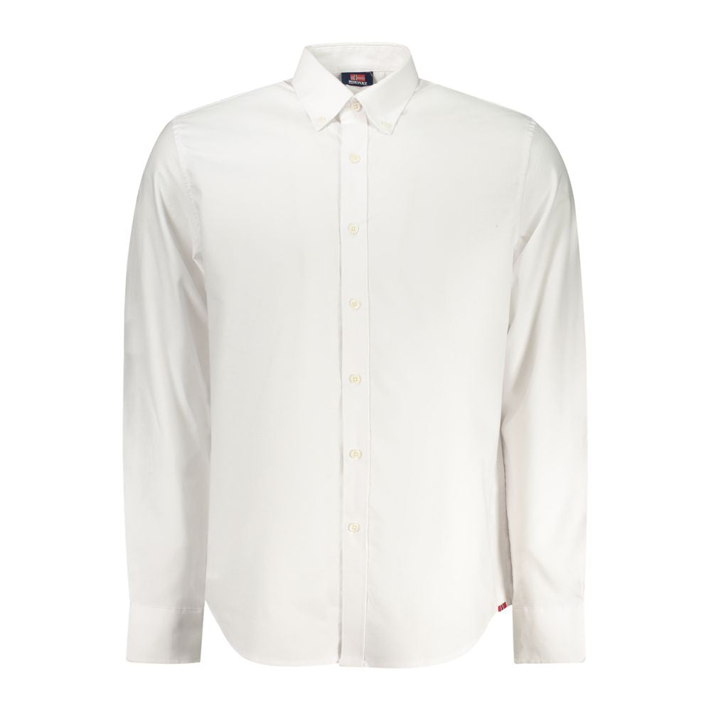 Dress Shirt by Norway 1963 for men in cotton white, featuring a nuanced long-sleeve and nuanced button-down-collar neckline for a sophisticated finish.