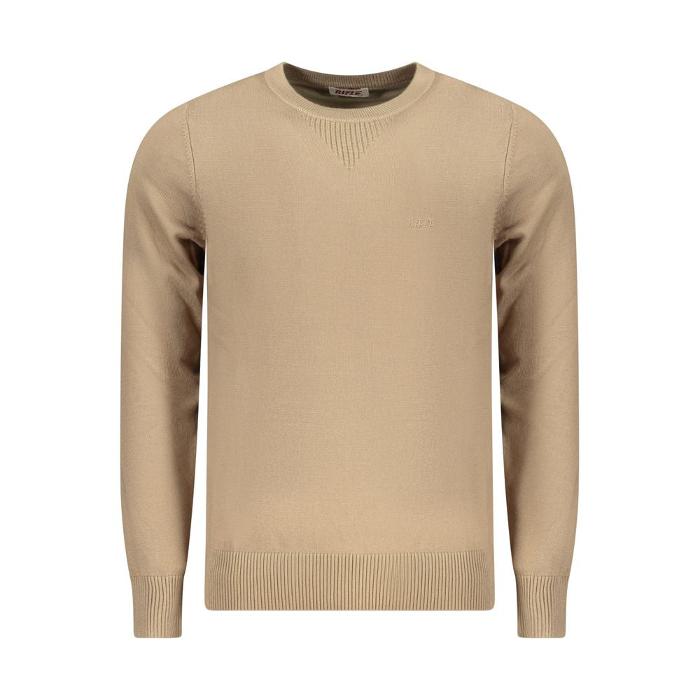 Sweatshirt by Rifle for men in nylon & viscose beige showcases a slouchy chic silhouette, artfully detailed with a slouchy chic crew neckline and for a slouchy chic finish.