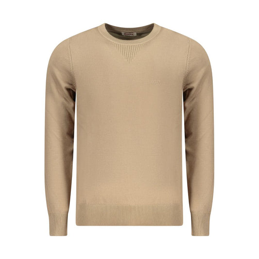Sweatshirt by Rifle for men in nylon & viscose beige showcases a slouchy chic silhouette, artfully detailed with a slouchy chic crew neckline and for a slouchy chic finish.