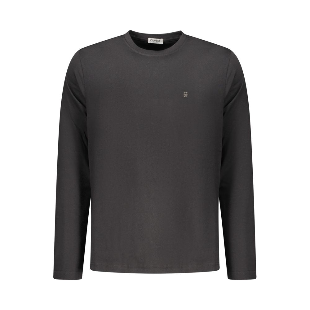 T-Shirt by Coveri Moving for men in cotton black & signature showcases a chic silhouette, artfully detailed with a chic and long-sleeve for a chic finish.