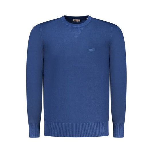 Sweatshirt by Rifle for men in nylon & viscose blue & signature features an provocated silhouette, detailed with a provocated and a refined crew neckline for a sophisticated aesthetic.