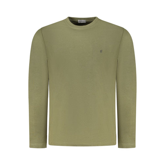 T-Shirt by Coveri Moving for men in cotton green features a plush silhouette, showcasing a sophisticated crew neckline and long-sleeve for a truly plush finish.