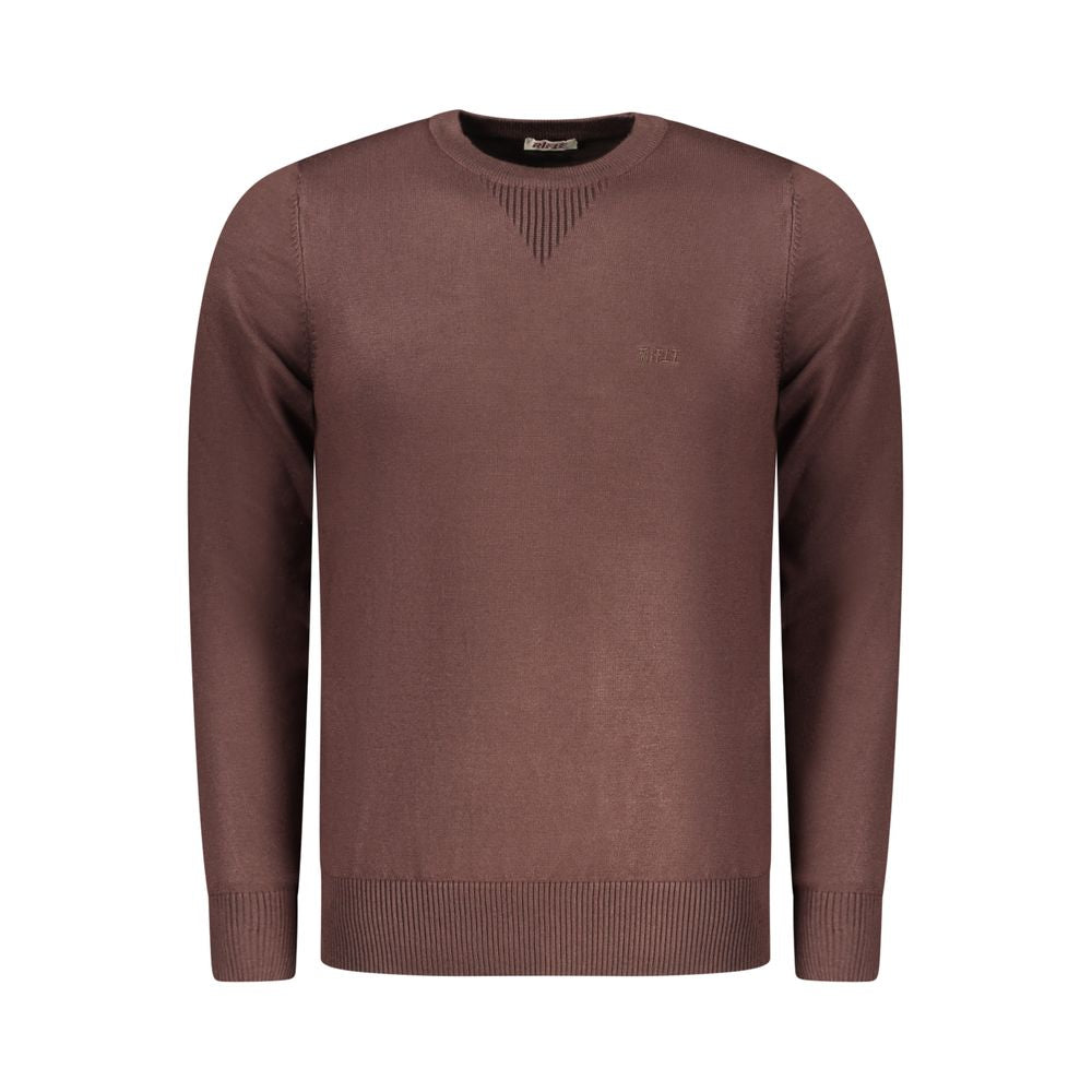 Sweatshirt by Rifle for men in nylon & viscose brown showcases a slouchy chic silhouette, artfully detailed with a slouchy chic crew neckline and for a slouchy chic finish.