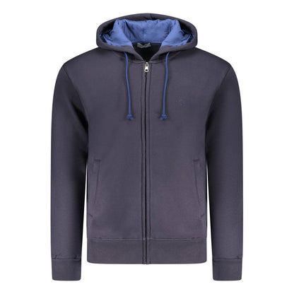 Hooded Sweatshirt Hoodie by Coveri Moving for men in cotton polyester blue & signature features an dramatic silhouette, showcasing a sophisticated hooded neckline and dramatic for a refined, modern aesthetic.