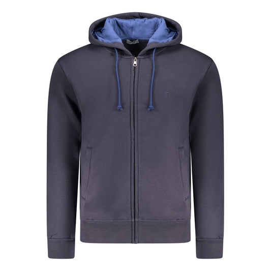Hooded Sweatshirt Hoodie by Coveri Moving for men in cotton polyester blue & signature features an dramatic silhouette, showcasing a sophisticated hooded neckline and dramatic for a refined, modern aesthetic.