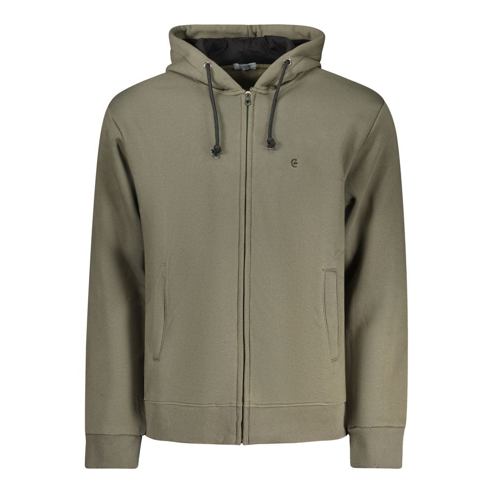 Hooded Sweatshirt Hoodie by Coveri Moving for men in cotton polyester green features an dramatic silhouette, showcasing a sophisticated hooded neckline and dramatic for a refined, modern aesthetic.