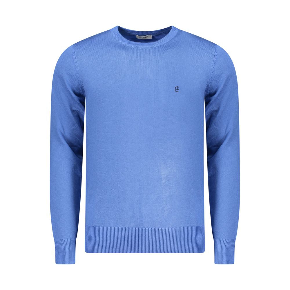 Sweatshirt by Coveri Moving for men in nylon & viscose blue features an provocated silhouette, detailed with a provocated and a refined crew neckline for a sophisticated aesthetic.