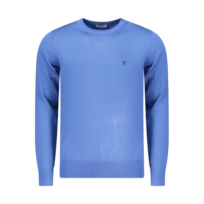 Sweatshirt by Coveri Moving for men in nylon & viscose blue features an provocated silhouette, detailed with a provocated and a refined crew neckline for a sophisticated aesthetic.