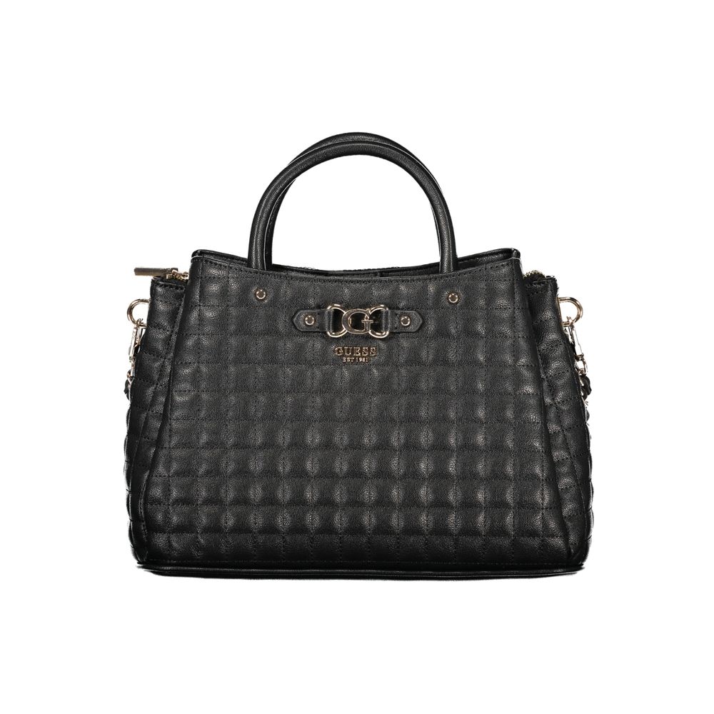 This Tote Handbag by Guess Jeans for women in polyurethane and black presents a sculptural silhouette featuring a secure snap & zipper, ample built-in-compartments, external-pockets & internal-pockets, and versatile shoulder-strap, handle, adjustable-strap & detachable-strap for a sculptural finish.