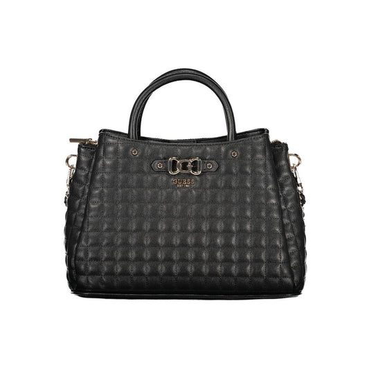 This Tote Handbag by Guess Jeans for women in polyurethane and black presents a sculptural silhouette featuring a secure snap & zipper, ample built-in-compartments, external-pockets & internal-pockets, and versatile shoulder-strap, handle, adjustable-strap & detachable-strap for a sculptural finish.