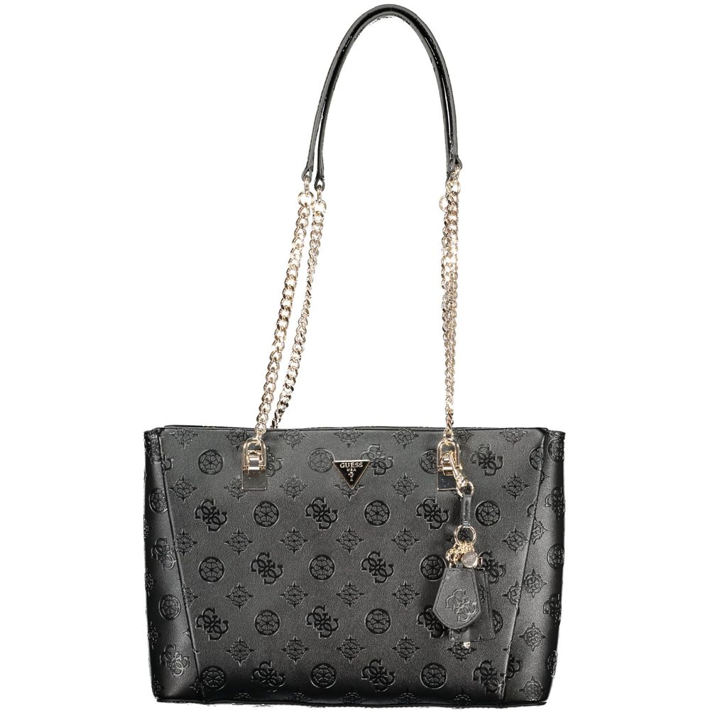 Guess Jeans City Tisha Polyurethane Handbag - Black