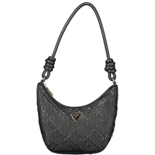 Handbag by Guess Jeans for women in polyurethane black presents a ornamental silhouette, showcasing a secure zipper, ample internal-pockets & cardholder, and versatile handle for a ornamental finish.