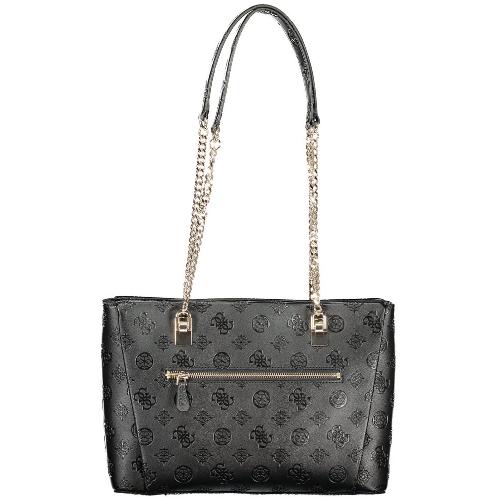Guess Jeans City Tisha Polyurethane Handbag - Black