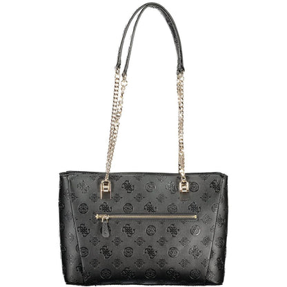 Guess Jeans City Tisha Polyurethane Handbag - Black