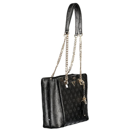 Guess Jeans City Tisha Polyurethane Handbag - Black
