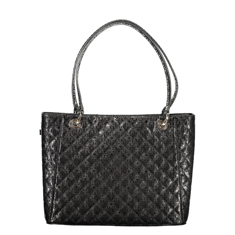 Envelope Handbag by Guess Jeans for women in polyurethane black features a refined silhouette, showcasing a secure zipper, organized built-in-compartments & internal-pockets, and versatile handle for a refined finish.