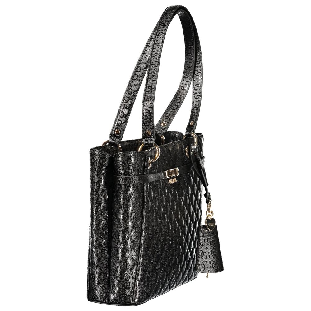 Envelope Handbag by Guess Jeans for women in polyurethane black features a exquisite silhouette, showcasing a secure zipper and exquisite built-in-compartments & internal-pockets with versatile handle for a exquisite finish.