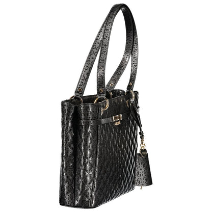 Envelope Handbag by Guess Jeans for women in polyurethane black features a exquisite silhouette, showcasing a secure zipper and exquisite built-in-compartments & internal-pockets with versatile handle for a exquisite finish.