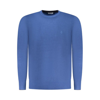 Sweatshirt by Coveri Moving for men in nylon & viscose blue showcases a slouchy chic silhouette, artfully detailed with a slouchy chic crew neckline and for a slouchy chic finish.