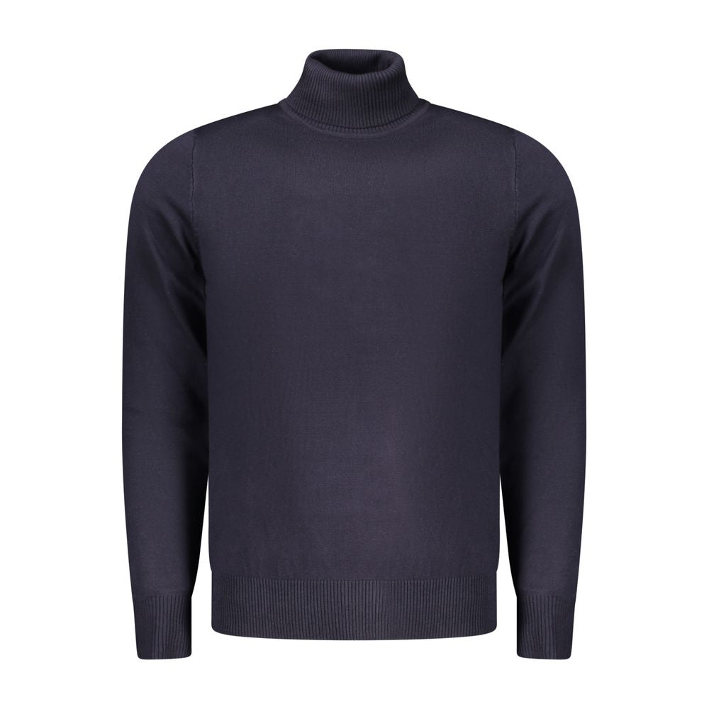 Sweater by Coveri Moving for men in nylon & viscose blue features an polished silhouette, showcasing refined and a sophisticated turtle neckline for a truly polished finish.