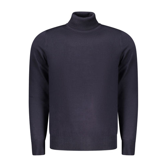 Sweater by Coveri Moving for men in nylon & viscose blue features an polished silhouette, showcasing refined and a sophisticated turtle neckline for a truly polished finish.