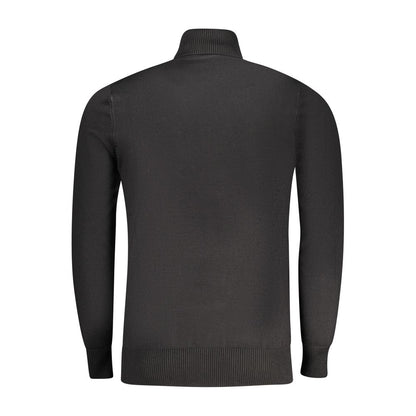 Sweater by Coveri Moving for men in nylon & viscose black showcases a sumptuous silhouette, artfully finished with a sumptuous turtle neckline and for a sophisticated, sumptuous look.
