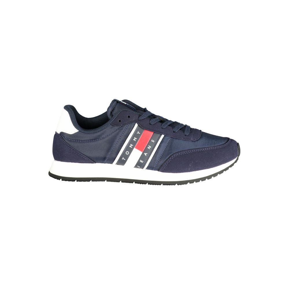 Athletic Sneakers Tommy Hilfiger men polyester polyurethane leather blue & white featuring a avant-garde The Blend Men's Athletic Polyester Polyurethane Leather Sneakers design with a avant-garde athletic style for a refined finish.