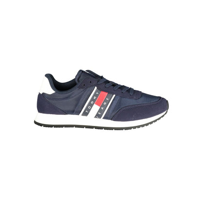Athletic Sneakers Tommy Hilfiger men polyester polyurethane leather blue & white featuring a avant-garde The Blend Men's Athletic Polyester Polyurethane Leather Sneakers design with a avant-garde athletic style for a refined finish.