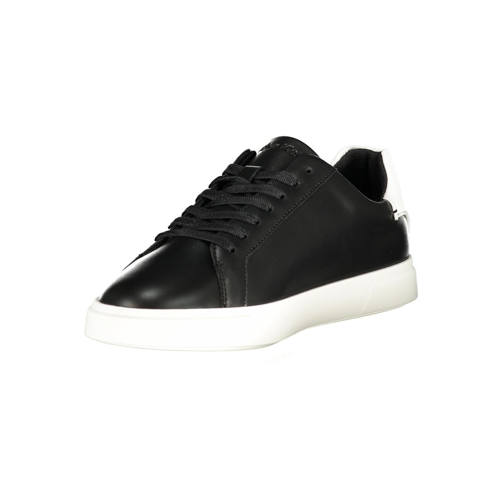 Athletic Sneakers by Calvin Klein for women in polyester polyurethane leather black & white features an stately silhouette, showcasing the signature athletic style of the Women's Athletic Polyester Polyurethane Leather Sneakers collection with a truly stately finish.