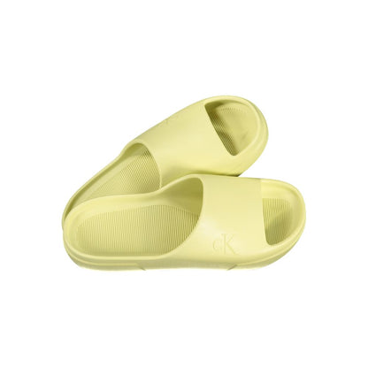 Sandals by Calvin Klein for men in polyurethane yellow & print features an statuesque silhouette from the Men's Polyurethane Sandals collection, showcasing a statuesque and elegant .