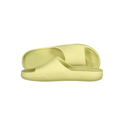 Sandals by Calvin Klein for men in polyurethane and yellow & print presents a sculptural silhouette, showcasing the signature style of the Men's Polyurethane Sandals with a sculptural and sculptural .