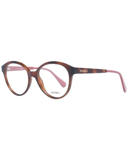 Eyeglasses Frames by Max & Co for women in wool silk & viscose and brown showcases an refined full-frame frame design featuring a sophisticated brown coloured frame for an refined and refined aesthetic.