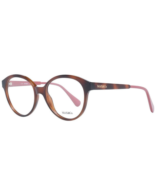 Eyeglasses Frames by Max & Co for women in wool silk & viscose and brown showcases an refined full-frame frame design featuring a sophisticated brown coloured frame for an refined and refined aesthetic.