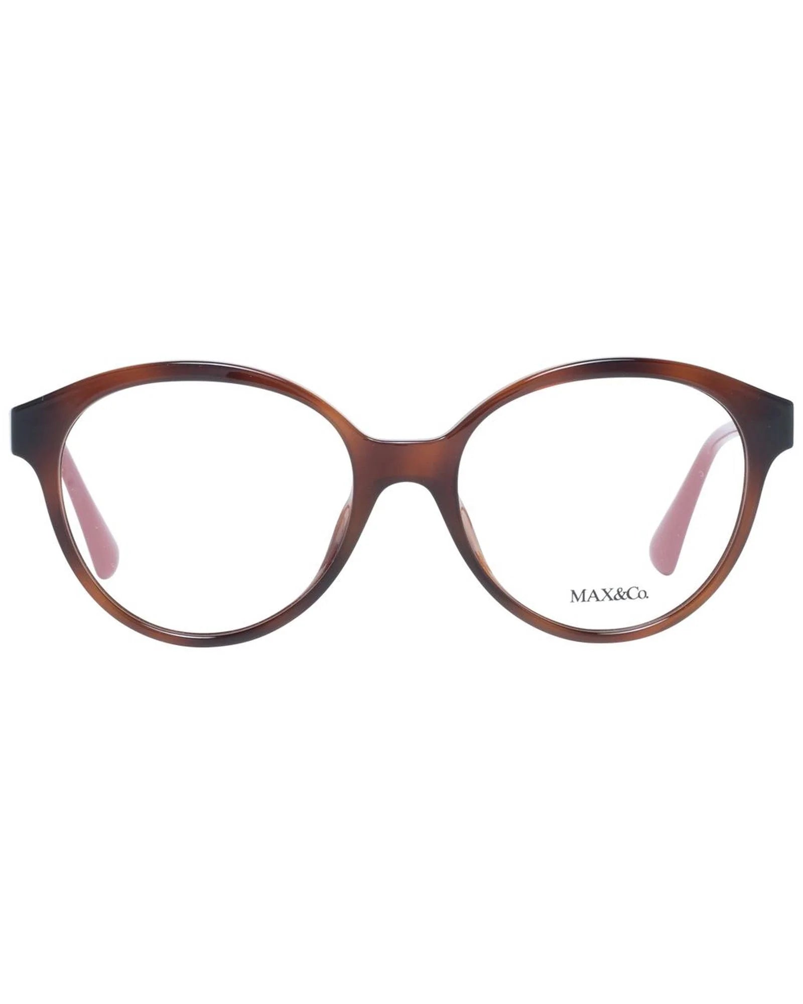 Eyeglasses Frames by Max & Co for women in wool silk & viscose brown showcases a reflective silhouette, artfully incorporating a sophisticated brown coloured frame with a distinct full-frame frame design.