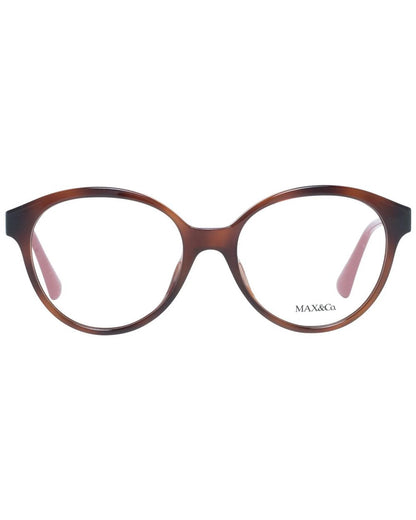 Eyeglasses Frames by Max & Co for women in wool silk & viscose brown showcases a reflective silhouette, artfully incorporating a sophisticated brown coloured frame with a distinct full-frame frame design.