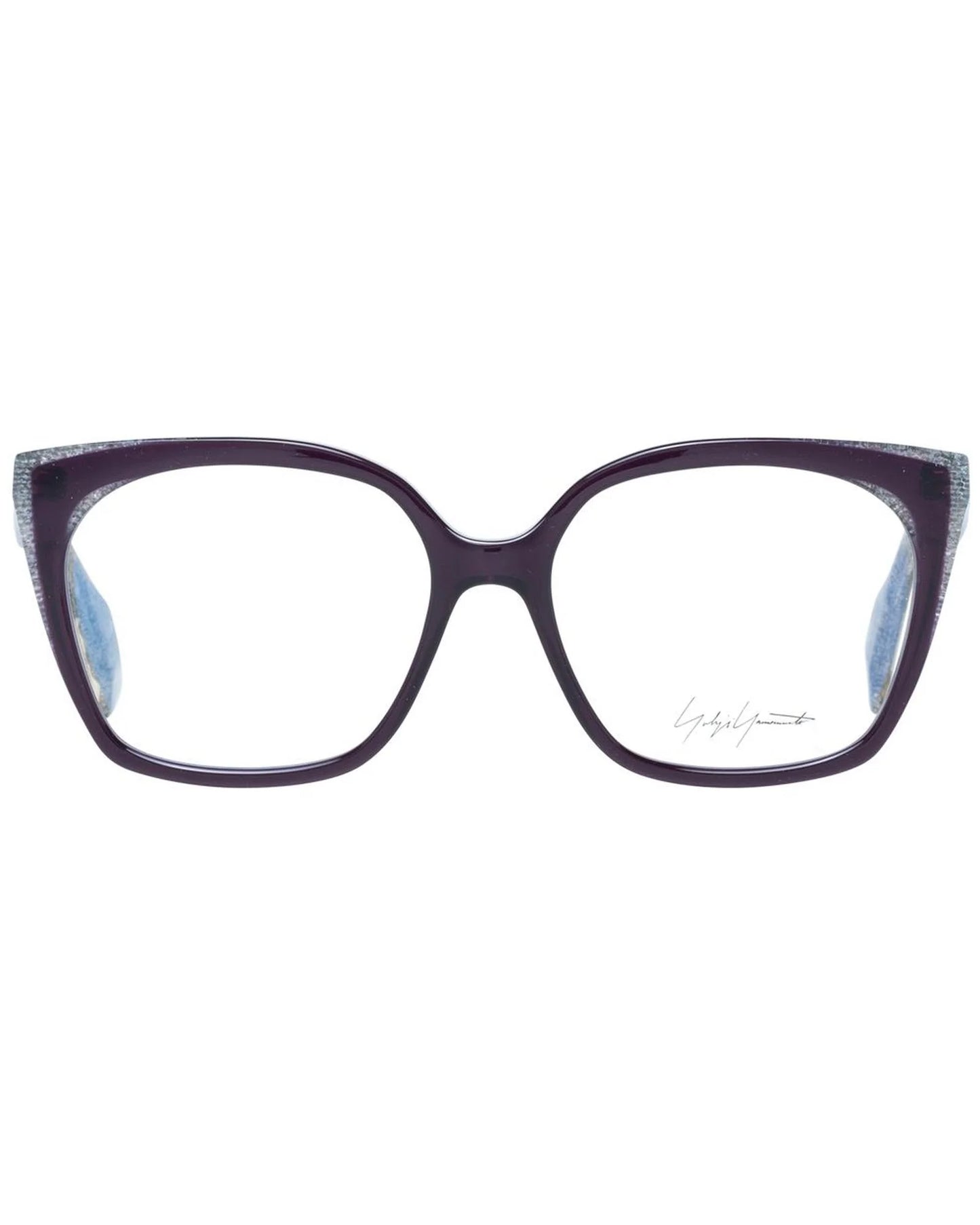 Eyeglasses Frames by Yohji Yamamoto for women in stretch cotton and multicolor & purple showcases a refined silhouette, detailed with a multicolor coloured frame finish and a sophisticated full-frame frame design.
