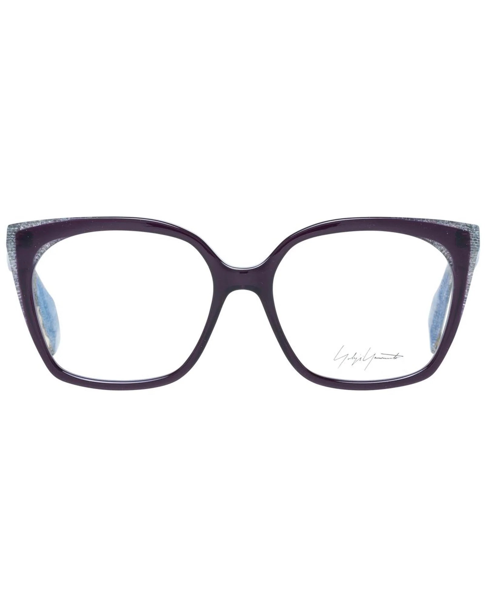 Eyeglasses Frames by Yohji Yamamoto for women in stretch cotton and multicolor & purple showcases a refined silhouette, detailed with a multicolor coloured frame finish and a sophisticated full-frame frame design.