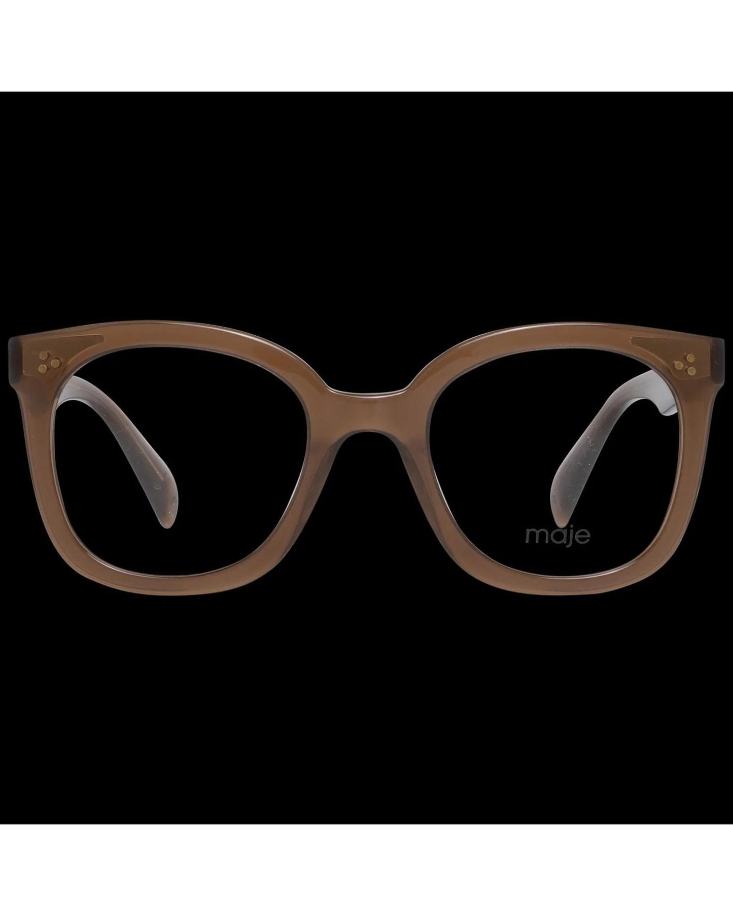 Eyeglasses Frames by Maje for women in plastic brown features an refined silhouette, showcasing the refined brown coloured frame and sophisticated full-frame frame design.