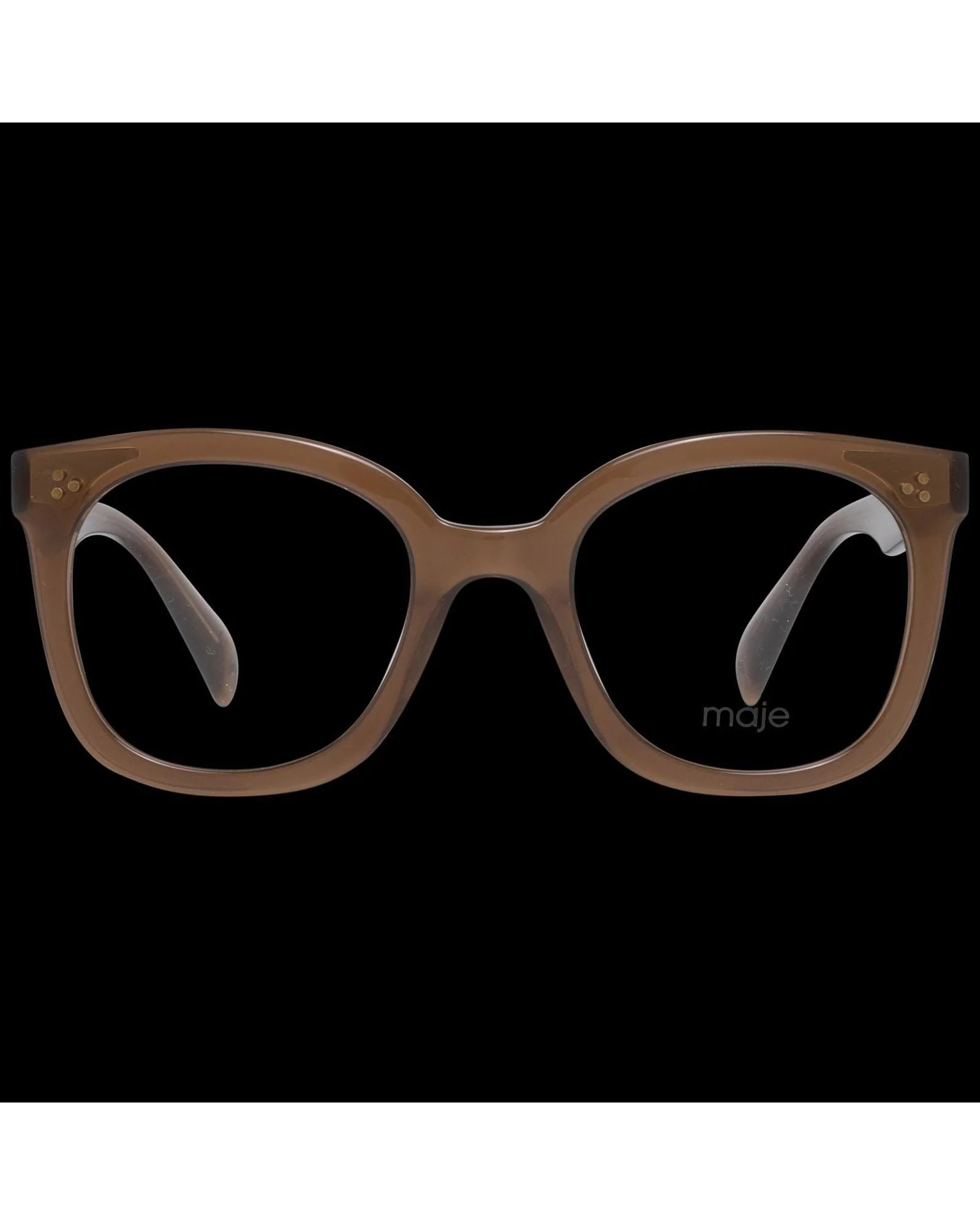 Eyeglasses Frames by Maje for women in plastic brown features an refined silhouette, showcasing the refined brown coloured frame and sophisticated full-frame frame design.