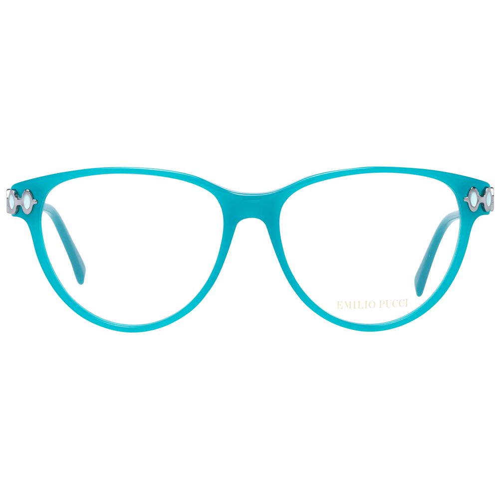 Eyeglasses Frames by Emilio Pucci for women in plastic and bicolour & green showcases an refined featuring a sophisticated for an refined and refined aesthetic.